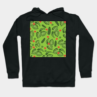 Tropical leaves Green Hoodie